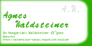 agnes waldsteiner business card